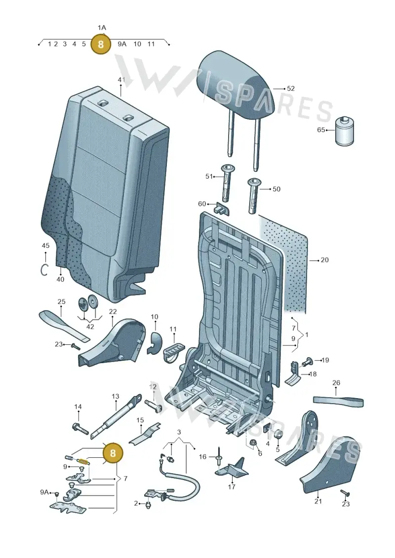 1K0886259A — SEAT Altea XL (2013-) diagram 459885600, position 8