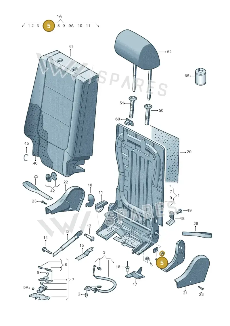 1K0886311B — SEAT Altea XL (2013-) diagram 459885600, position 5