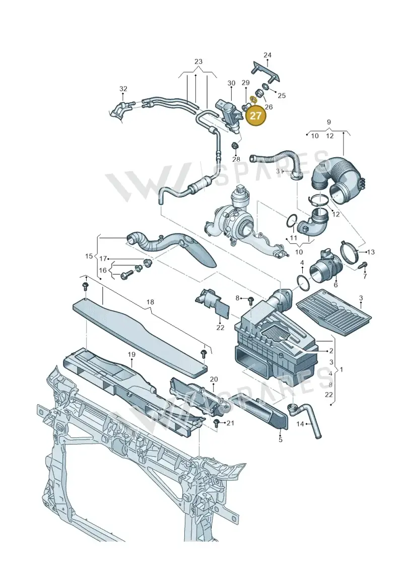 1K0906139 — Volkswagen Caddy Maxi Kombi (2020-2024) diagram 2ka129302, position 27
