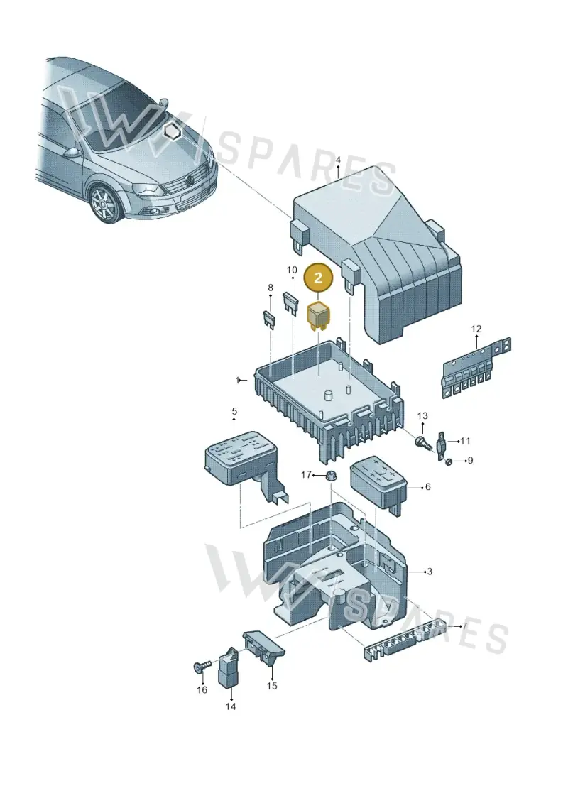 1K0906381 — Volkswagen Eos BlueMotion (2010-2015) diagram 712937200, position 2