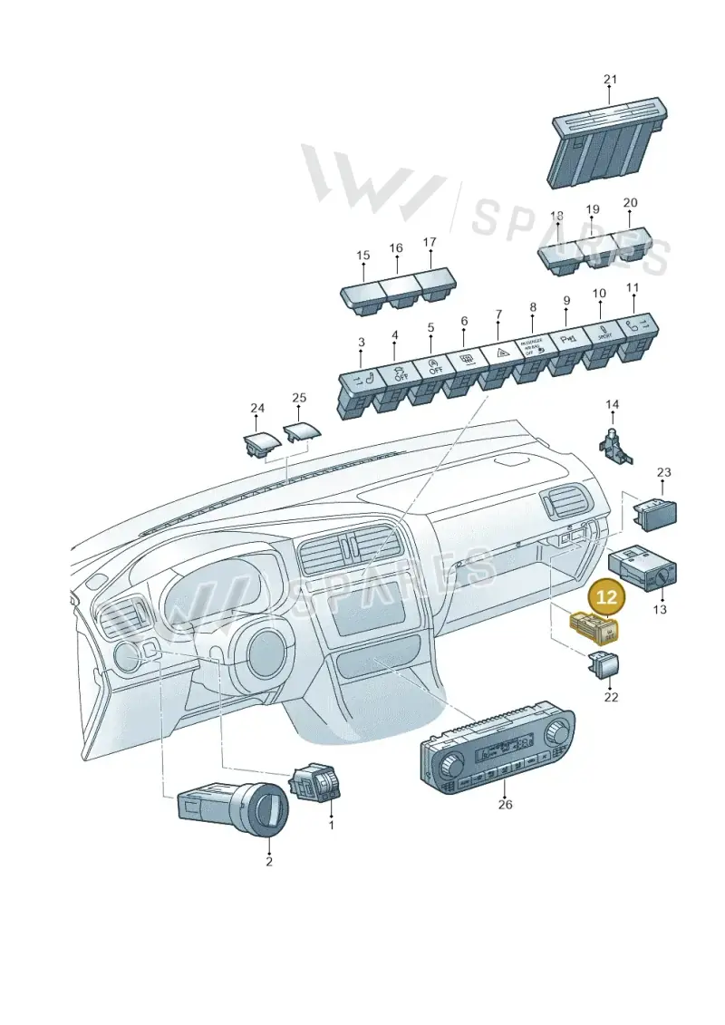 1K0927121BREH — Volkswagen Polo 1.4 BlueMotion (2014-2017) diagram 773941500, position 12
