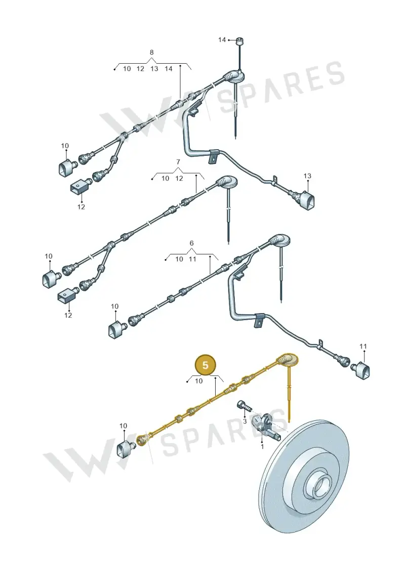 1K0927904BA — Volkswagen Golf Cabriolet (2011-2016) diagram 645927010, position 5