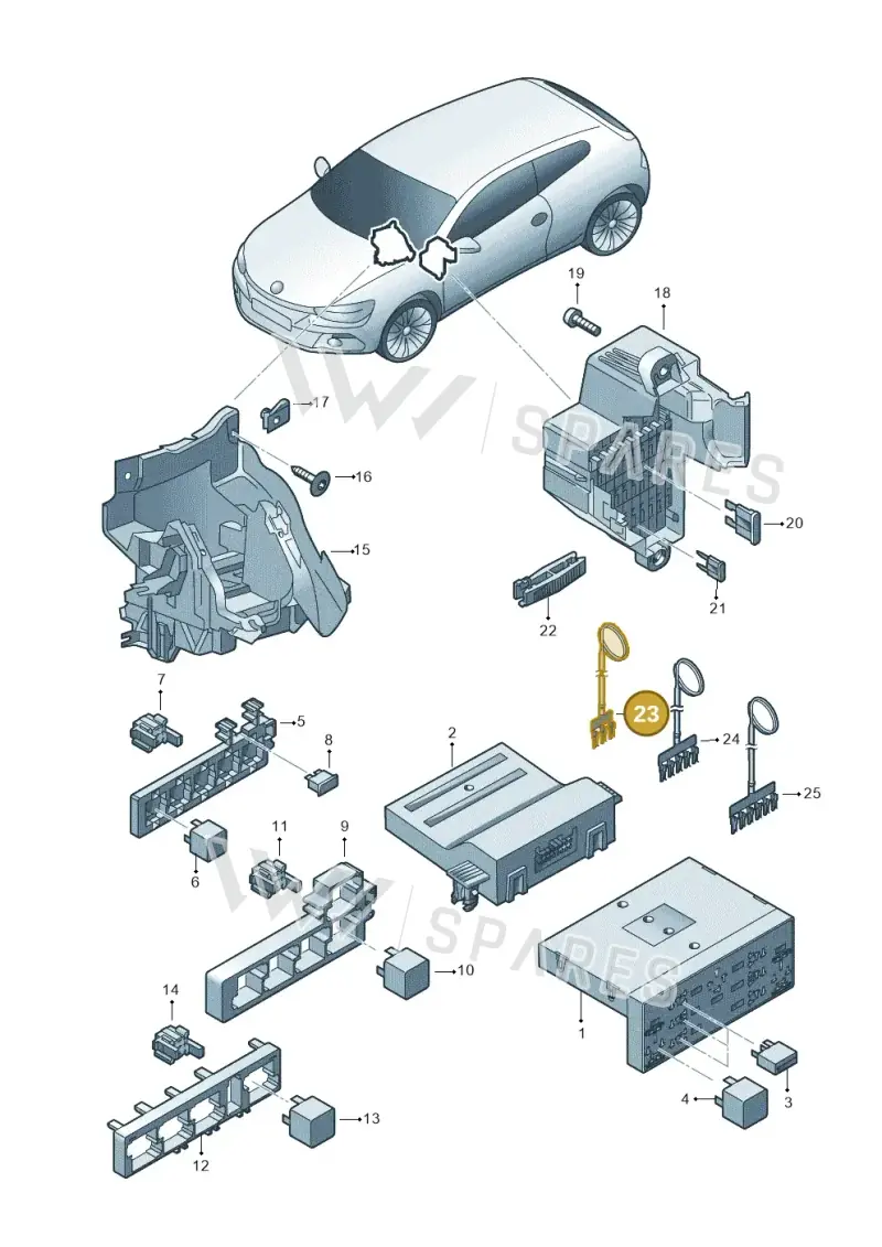 1K0937524B — Volkswagen Scirocco 2.0 (2014-2017) diagram 651937000, position 23