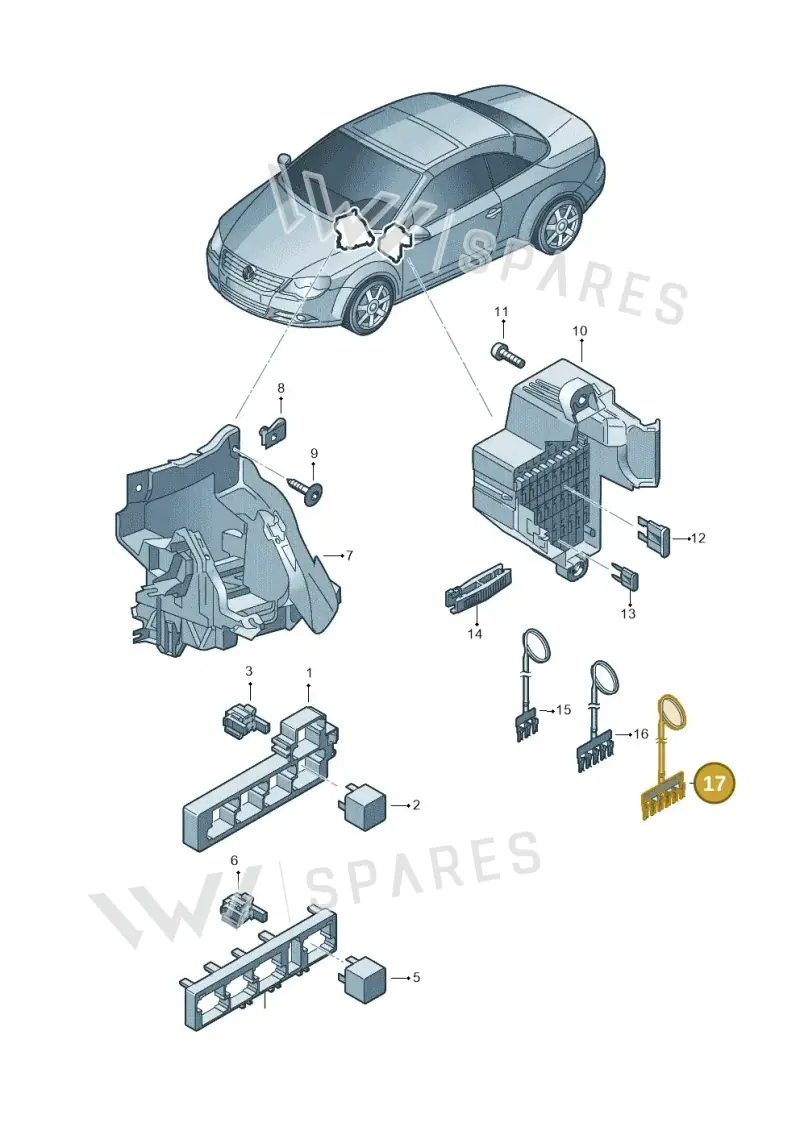 1K0937524E — Volkswagen Eos BlueMotion (2010-2015) diagram 712937000, position 17