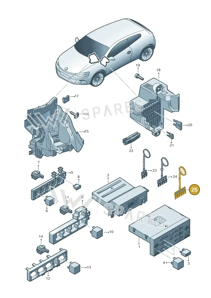 1K0937524 — Volkswagen Scirocco 2.0 (2014-2017) diagram 651937000, position 25