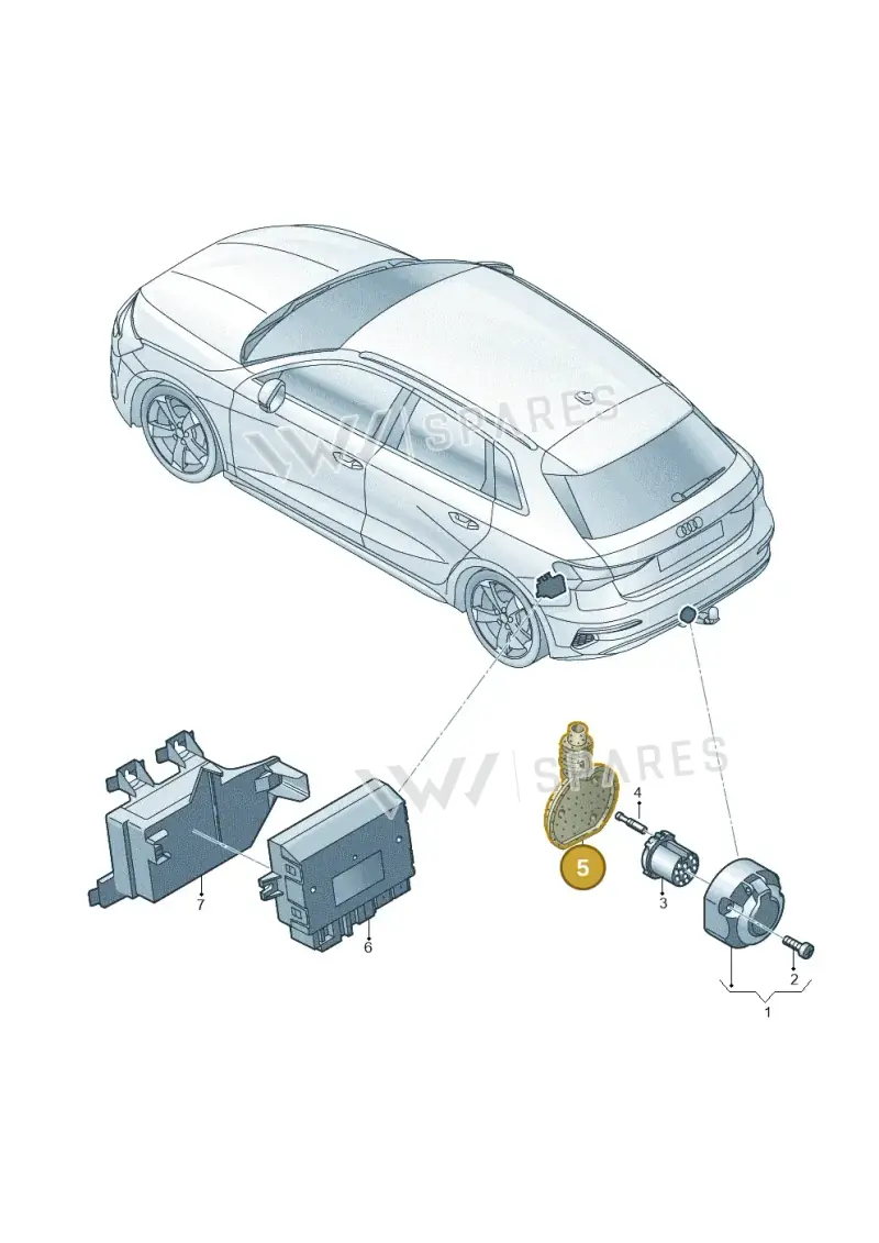 1K0945527 — Audi A3 Sportback (2019-2025) diagram 596945500, position 5
