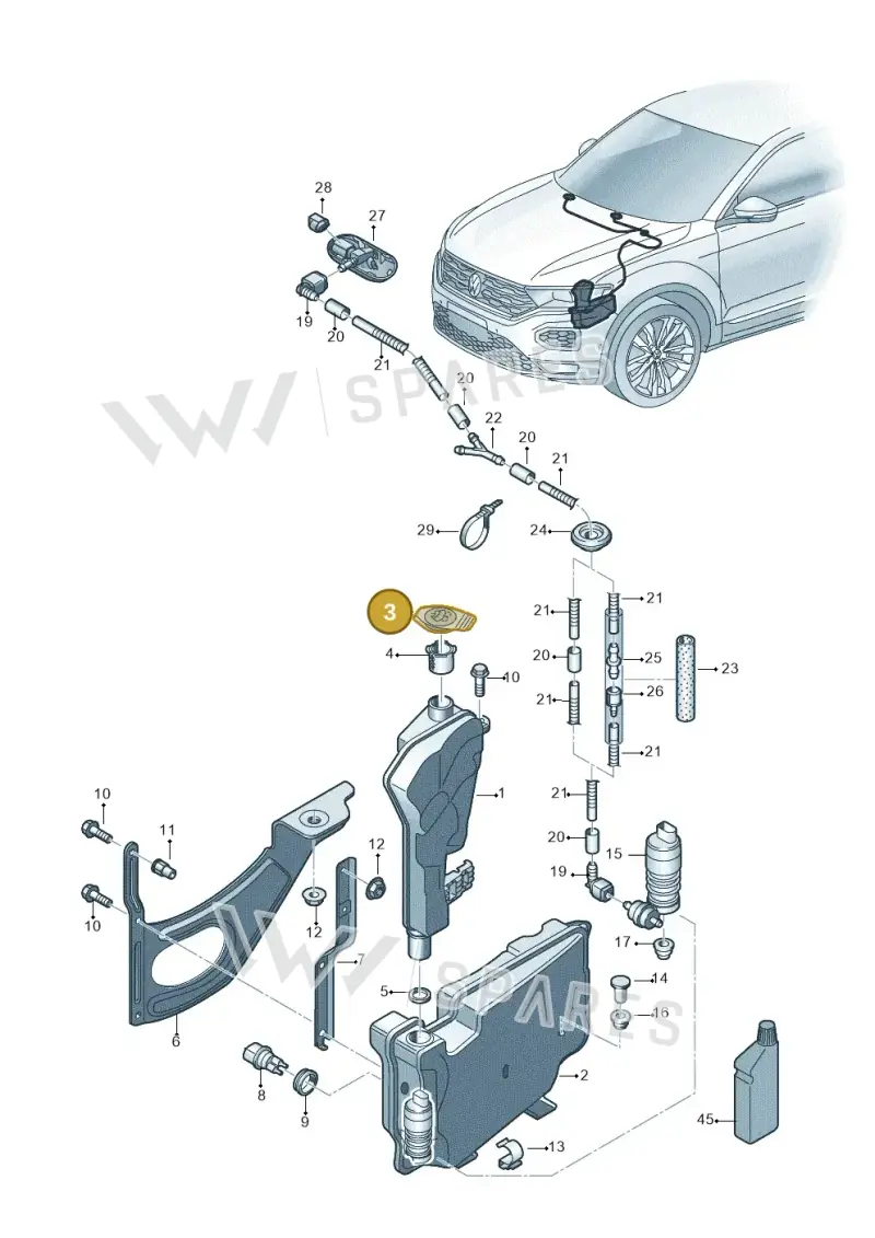 1K0955455 — Volkswagen T-Roc BlueMotion (2017-2024) diagram 813955015, position 3