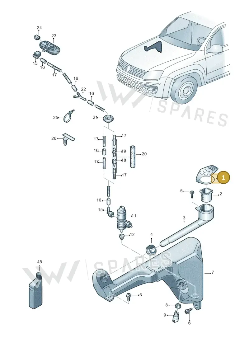 1K0955455 — Volkswagen Amarok twin cab (2022-) diagram 894955100, position 1
