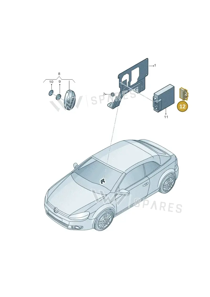 1K0963585 — Volkswagen Golf Cabriolet (2011-2016) diagram 718963200, position 12