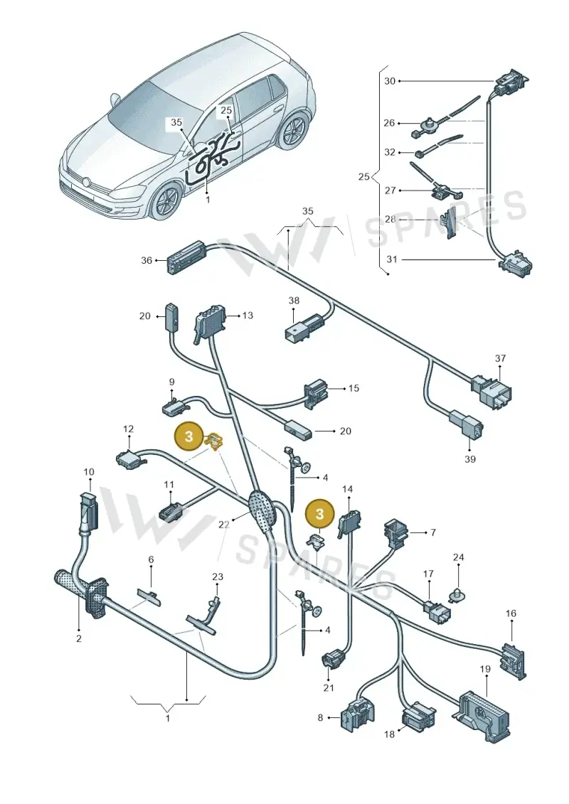 1K0971003D — Volkswagen Golf Sportsvan 1.6 (2014-2020) diagram 780972330, position 3