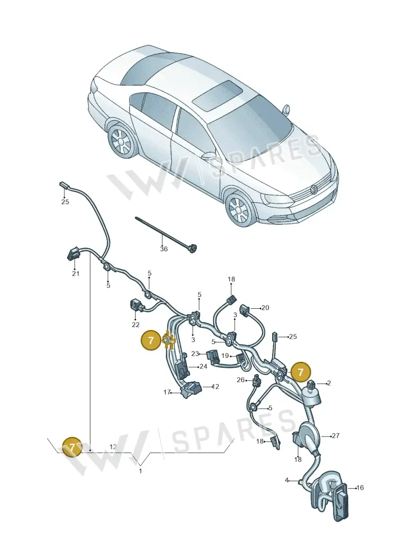 1K0971003D — Volkswagen Jetta (2014-2017) diagram 789972033, position 7
