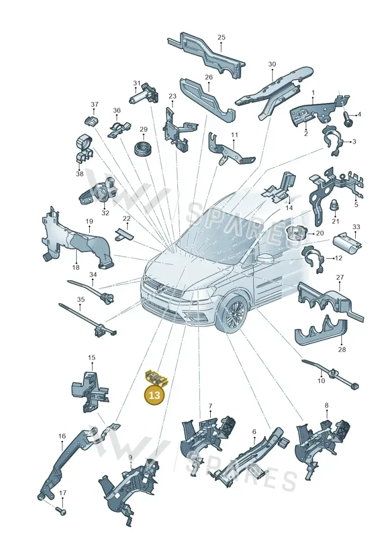 1K0971003 — Volkswagen Caddy kombi (2015-2020) diagram 866971840, position 13