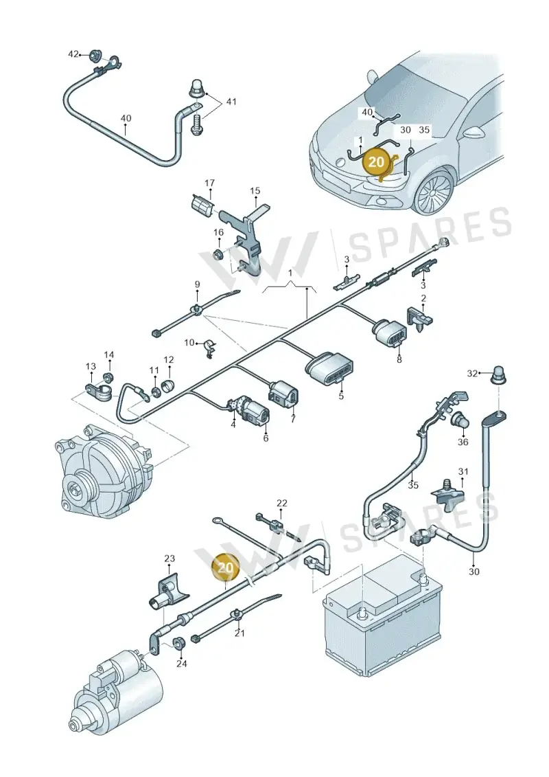 1K0971228AB — Volkswagen Scirocco 2.0 (2014-2017) diagram 786971010, position 20