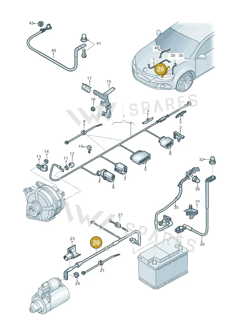 1K0971228T — Volkswagen Scirocco 2.0 (2014-2017) diagram 786971010, position 20