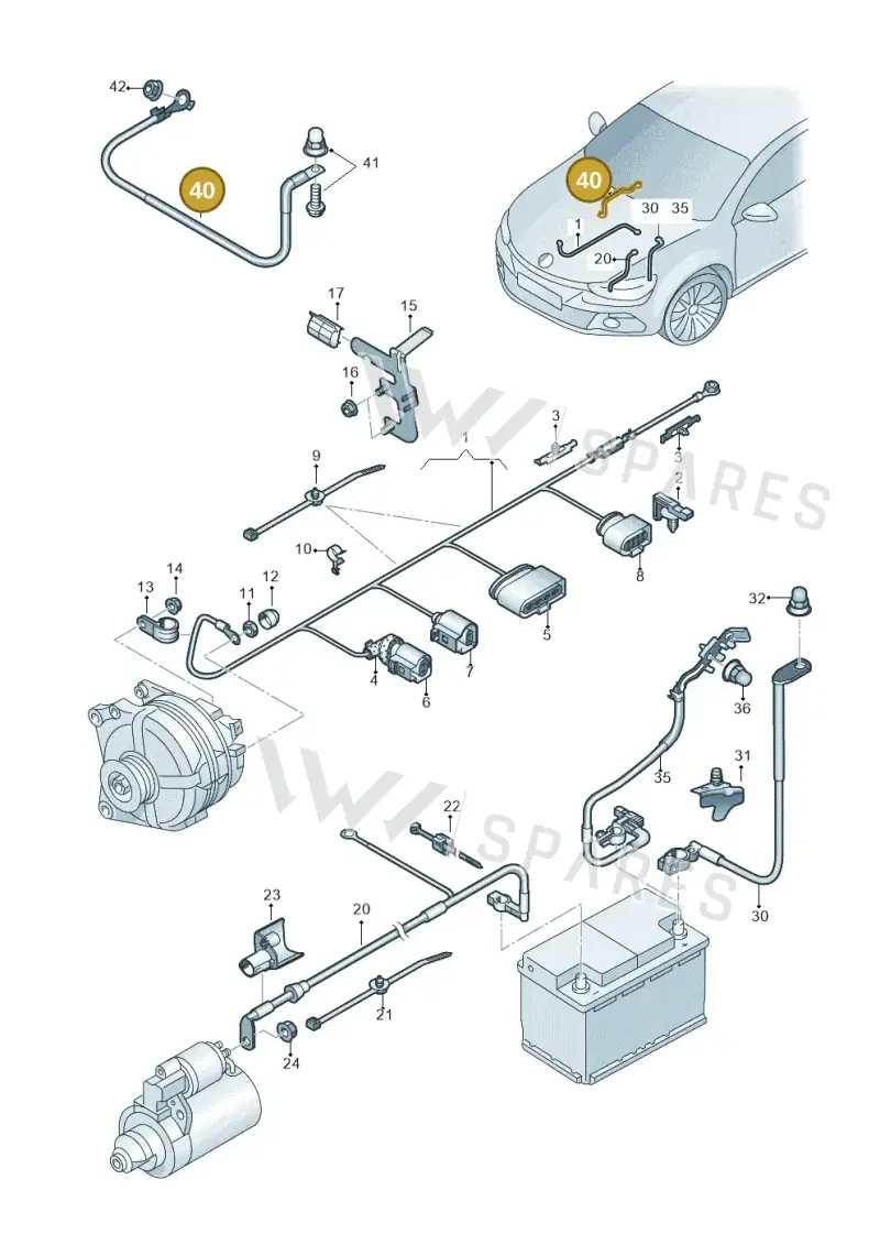 1K0971250AK — Volkswagen Scirocco 2.0 (2014-2017) diagram 786971010, position 40