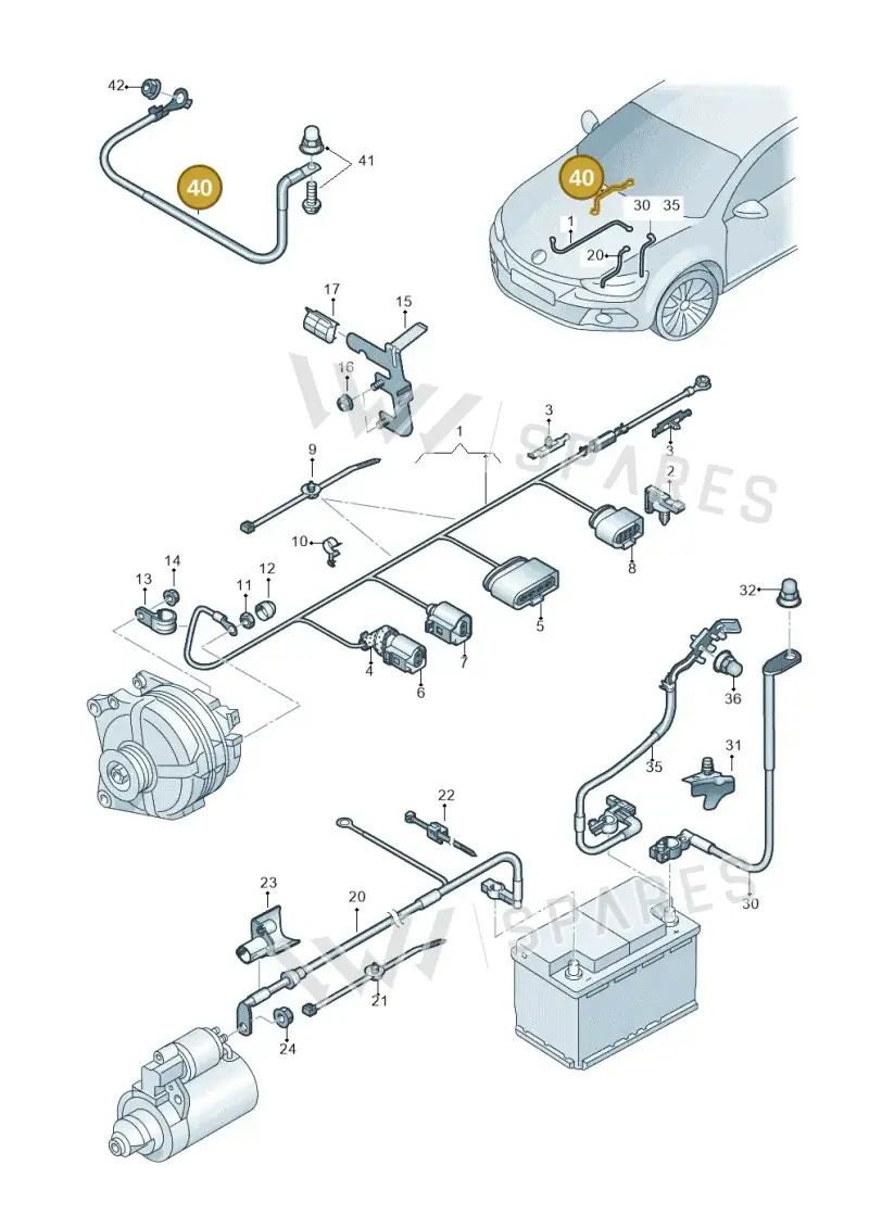 1K0971250L — Volkswagen Scirocco 2.0 (2014-2017) diagram 786971010, position 40