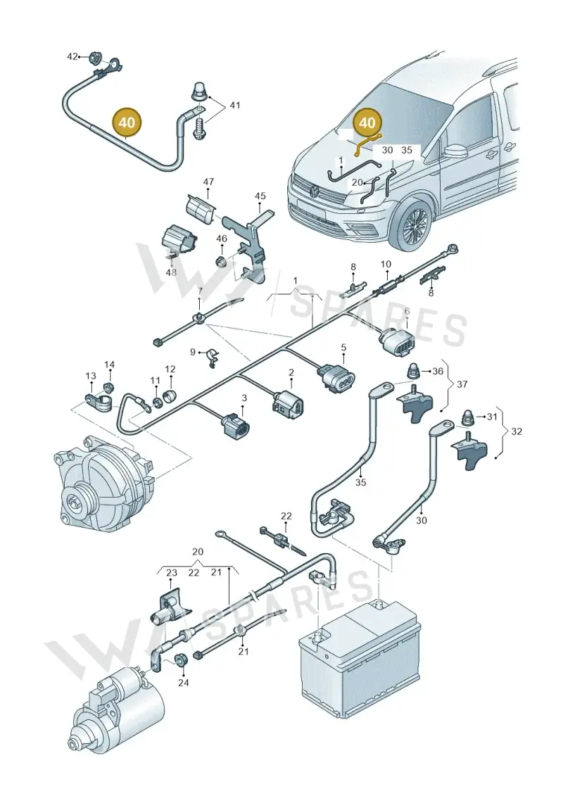 1K0971250L — Volkswagen Caddy (2015-2020) diagram 866971010, position 40