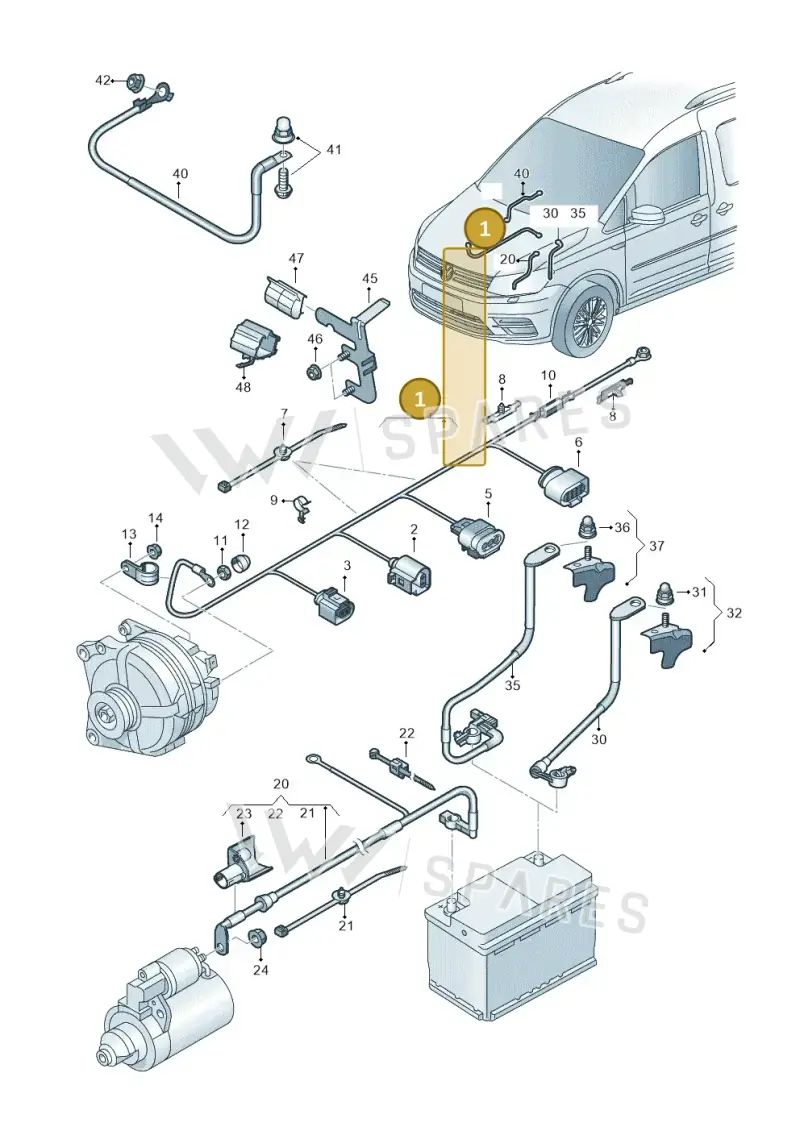 1K0971349LN — Volkswagen Caddy (2015-2020) diagram 866971010, position 1