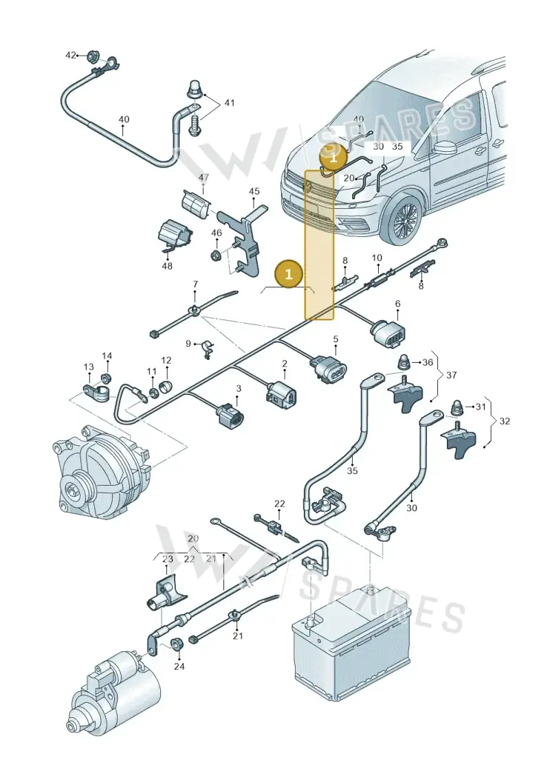 1K0971349ML — Volkswagen Caddy (2015-2020) diagram 866971010, position 1