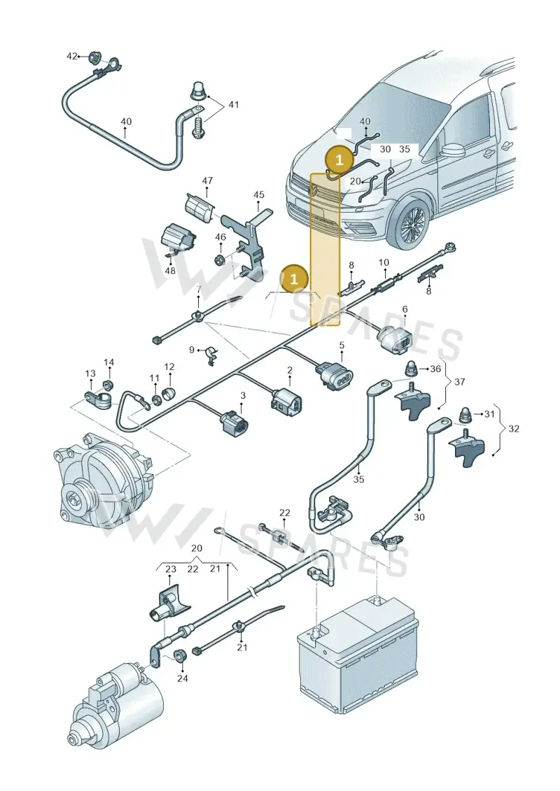 1K0971349PH — Volkswagen Caddy (2015-2020) diagram 866971010, position 1