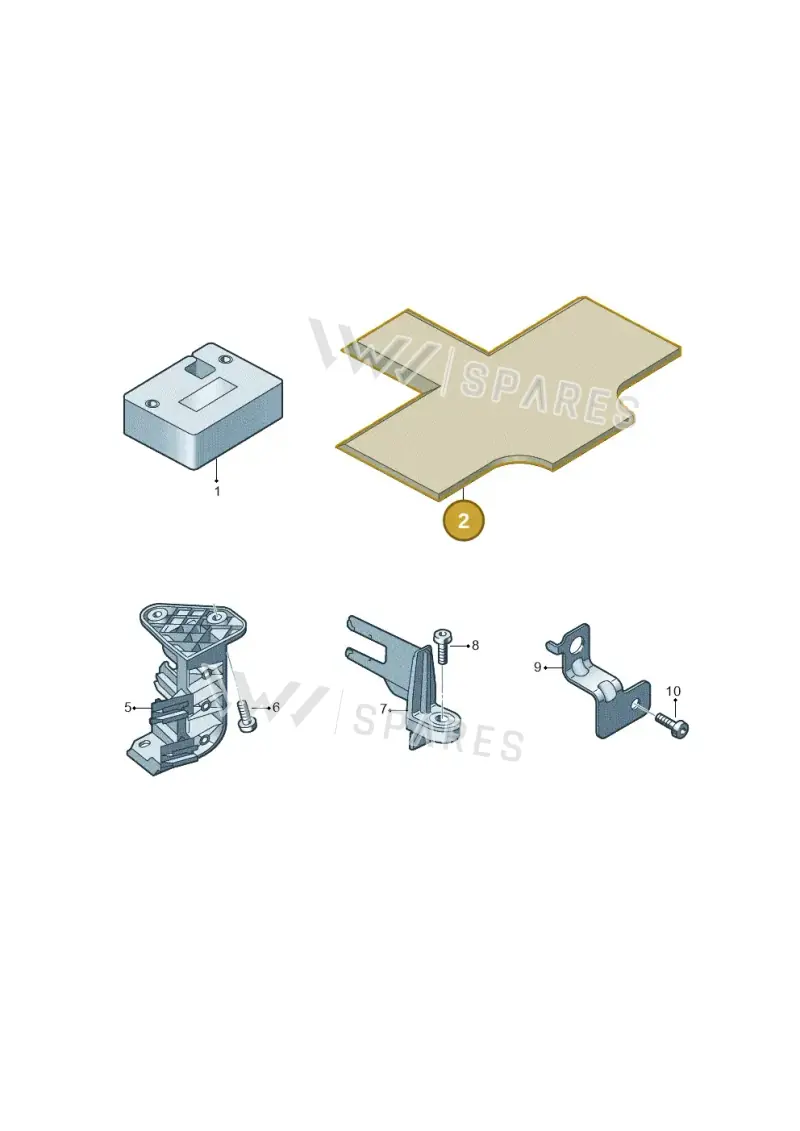 1K0971461AA — Audi A3 Sportback (2019-2025) diagram 596971000, position 2