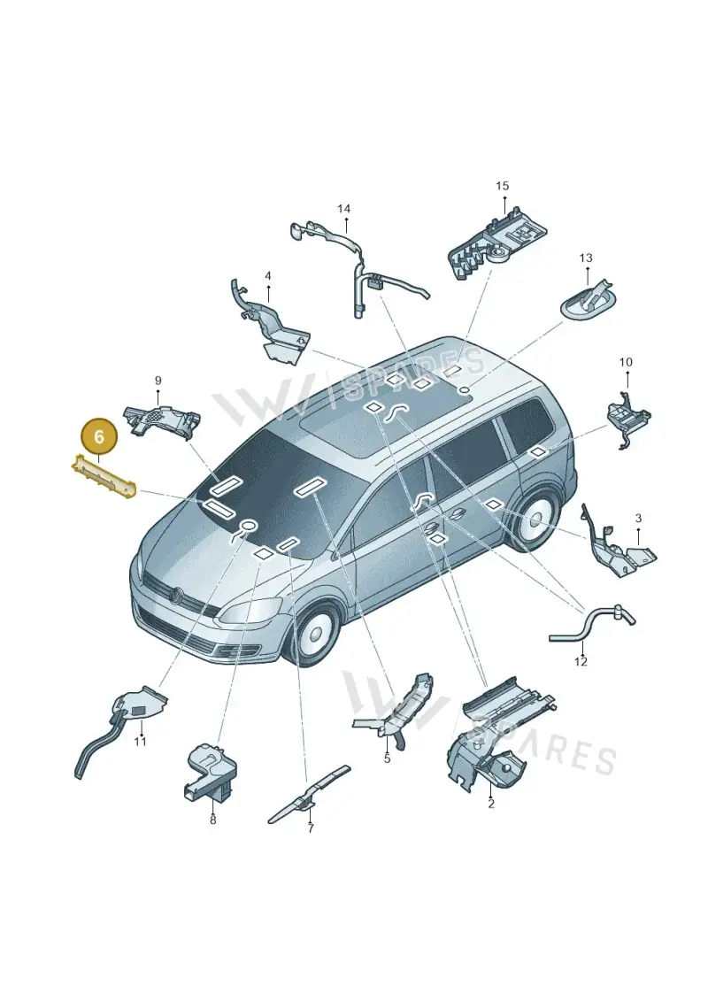 1K0971615BP — Volkswagen Sharan BlueMotion (2015-2022) diagram 689972010, position 6