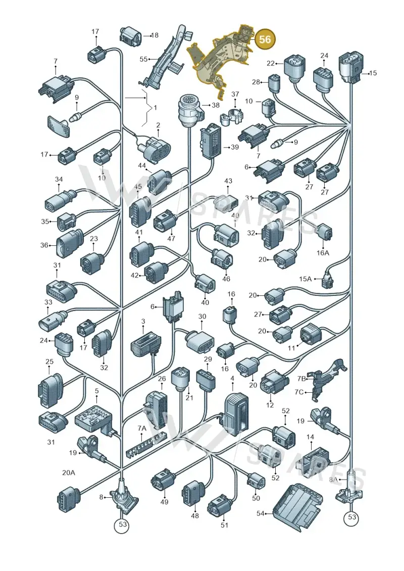 1K0971615DA — Volkswagen Golf (2011-2013) diagram 649971800, position 56