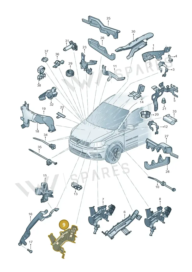 1K0971615DA — Volkswagen Caddy kombi (2015-2020) diagram 866971840, position 9
