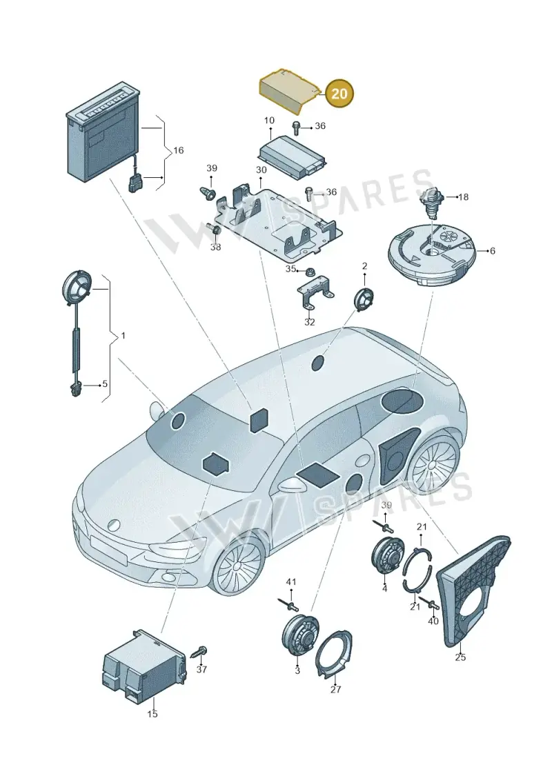 1K0971813B — Volkswagen Scirocco 2.0 (2014-2017) diagram 786035350, position 20