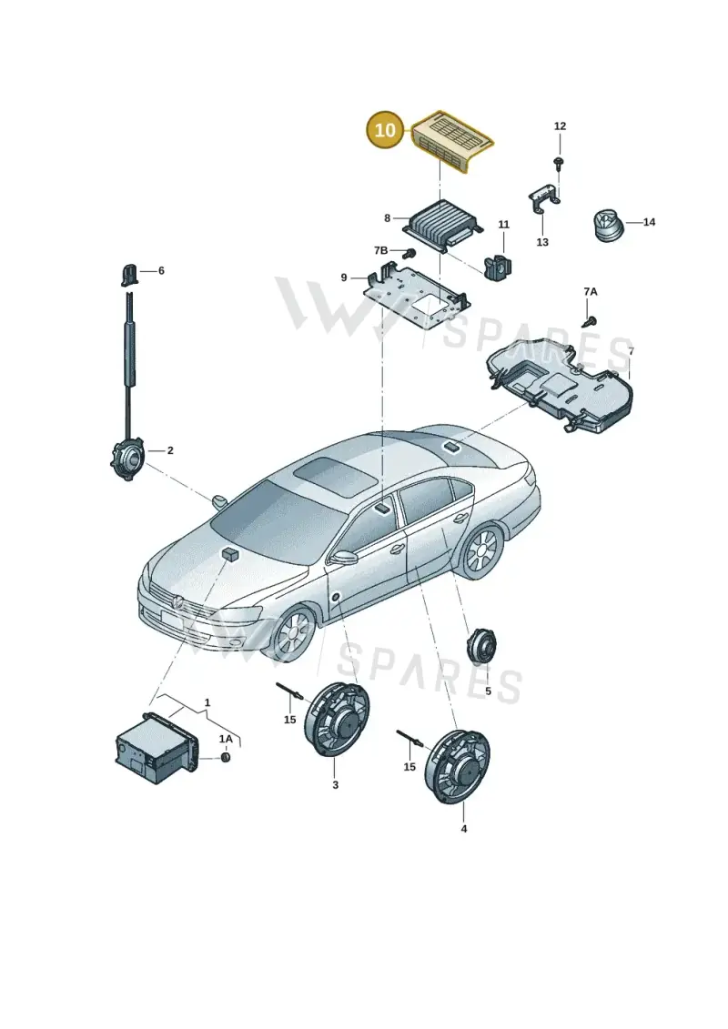 1K0971813B — Volkswagen Jetta (2014-2017) diagram 789035035, position 10