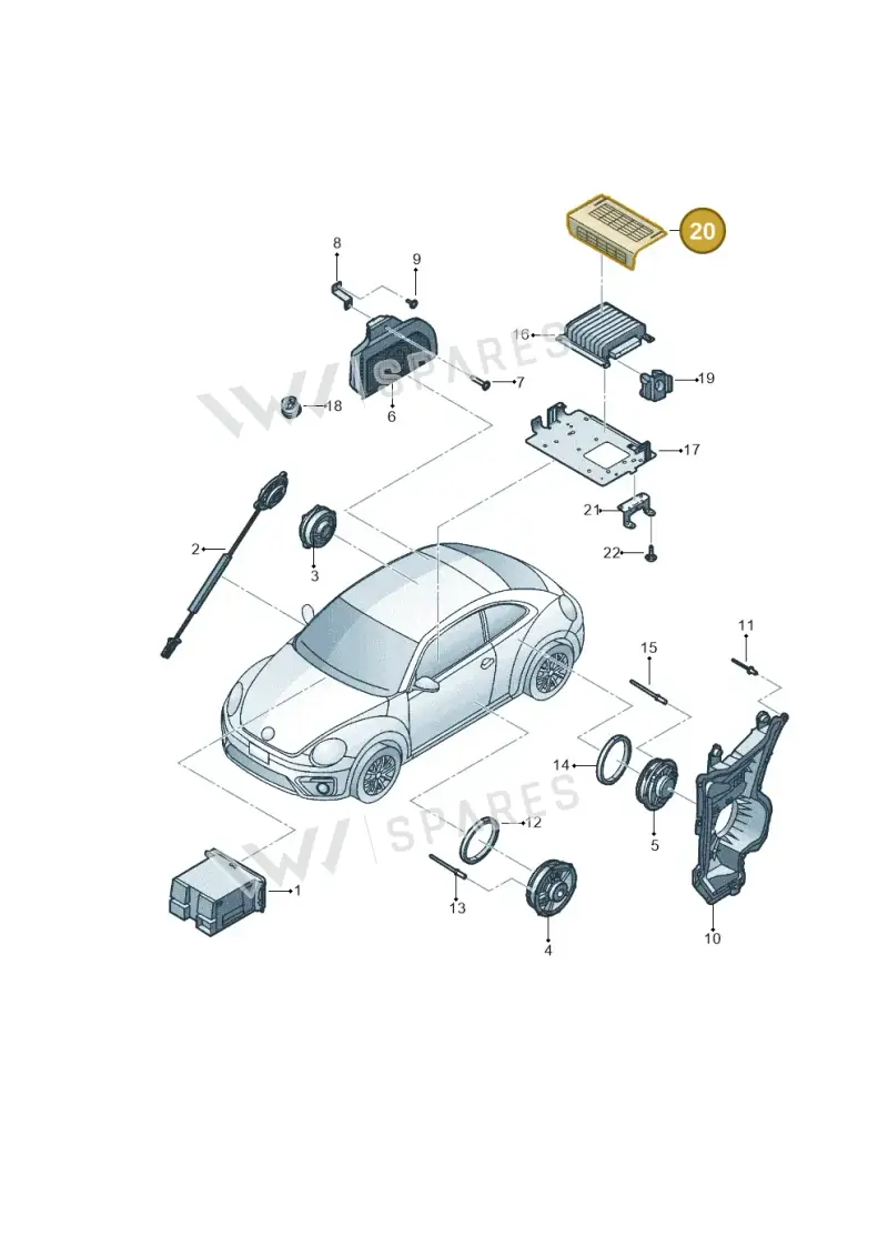 1K0971813B — Volkswagen Beetle (2016-2019) diagram 801035350, position 20