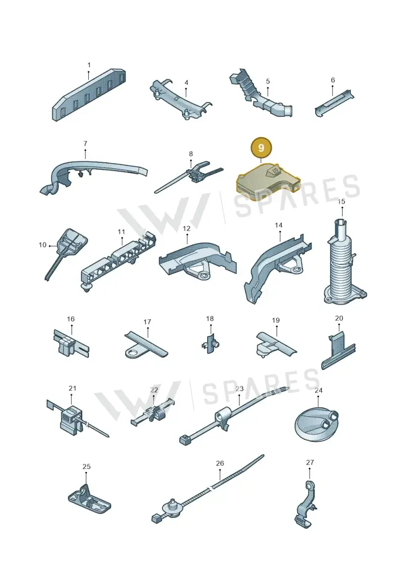 1K0971821S — Volkswagen Tiguan (2011-2018) diagram 634971850, position 9