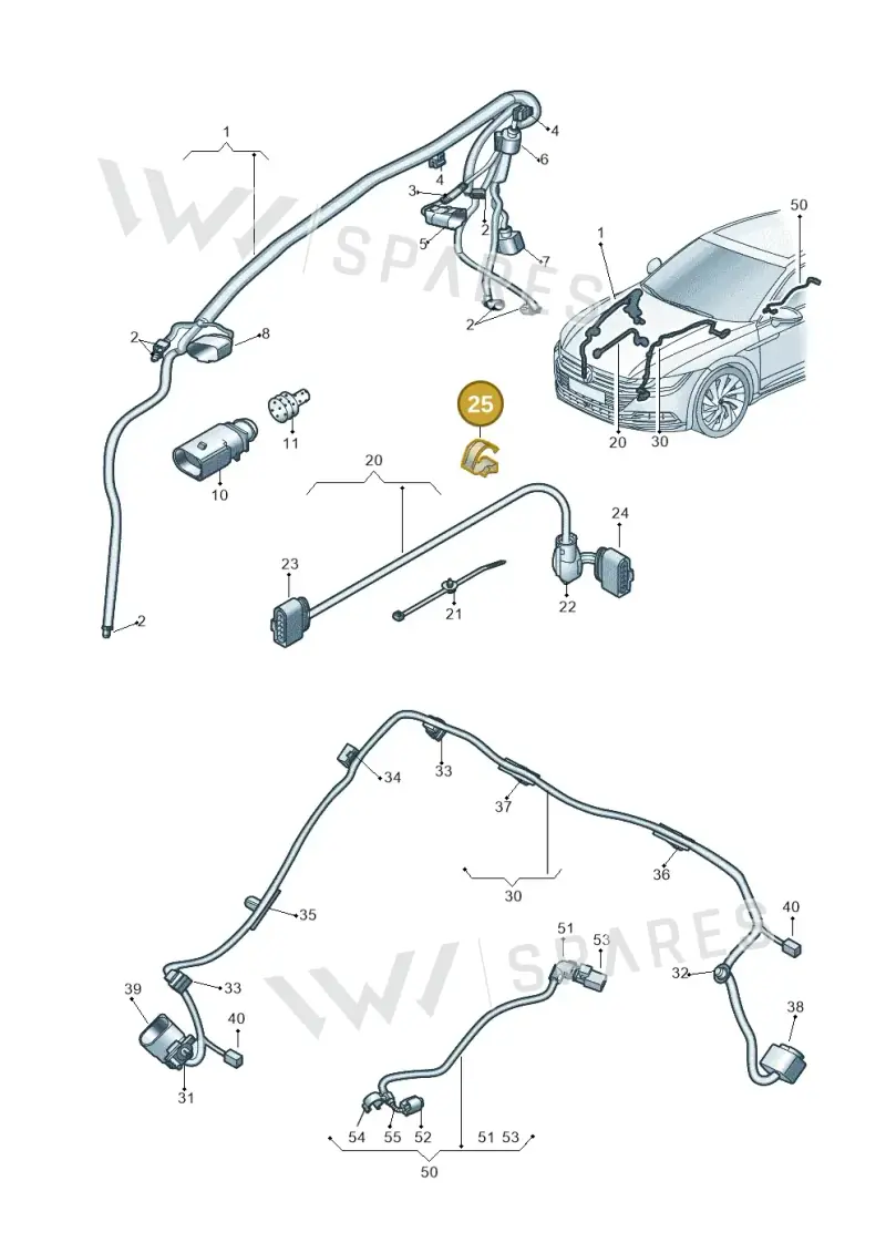 1K0971842A — Volkswagen Arteon (2017-2023) diagram 828971880, position 25