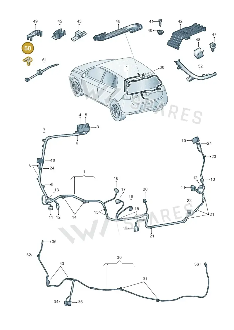 1K0971848L — Volkswagen Golf 2.0 (2016-2020) diagram 827972860, position 50