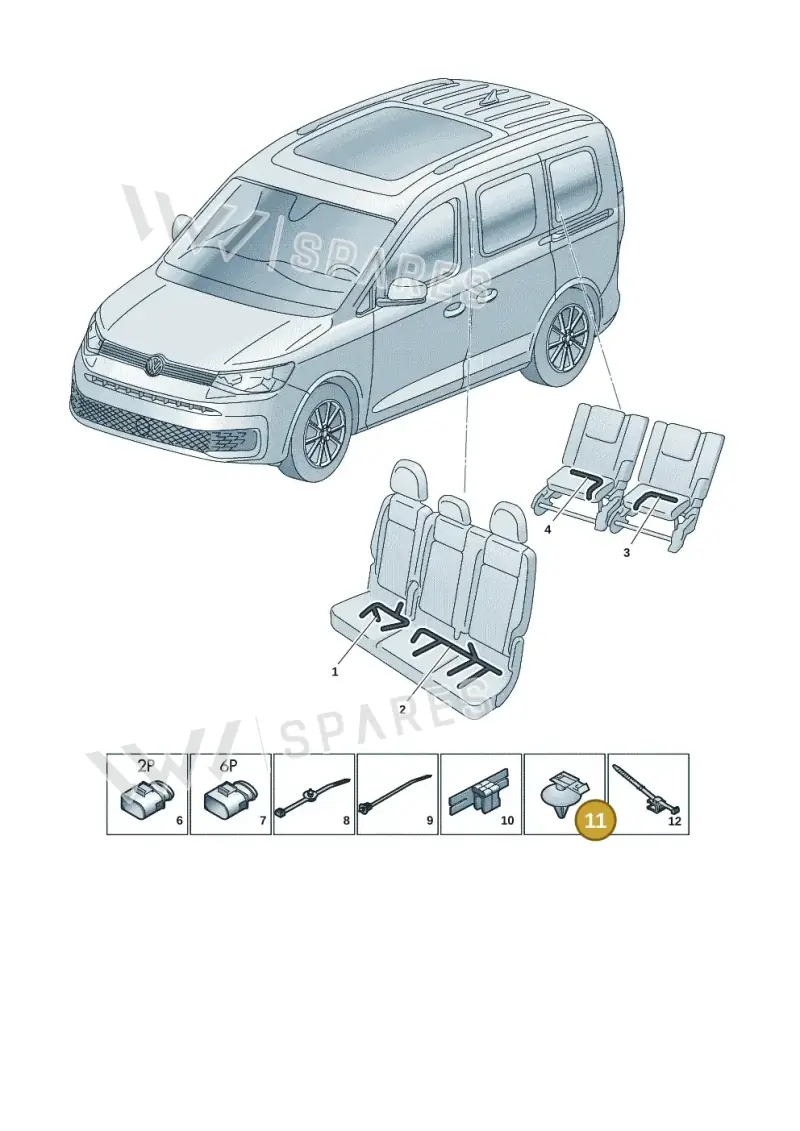 1K0971848L — Volkswagen Caddy Maxi Kombi (2020-2024) diagram 2ka972029, position 11