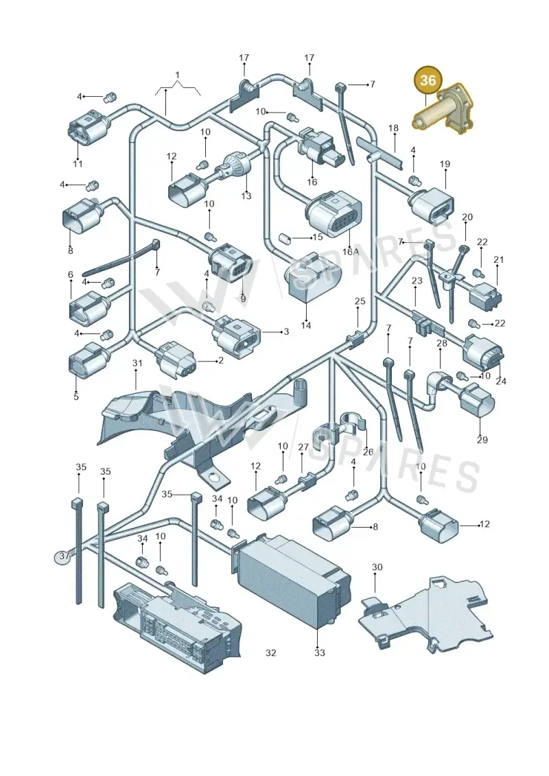 1K0971915E — Volkswagen Jetta 1.4 (2013-2015) diagram 775971800, position 36