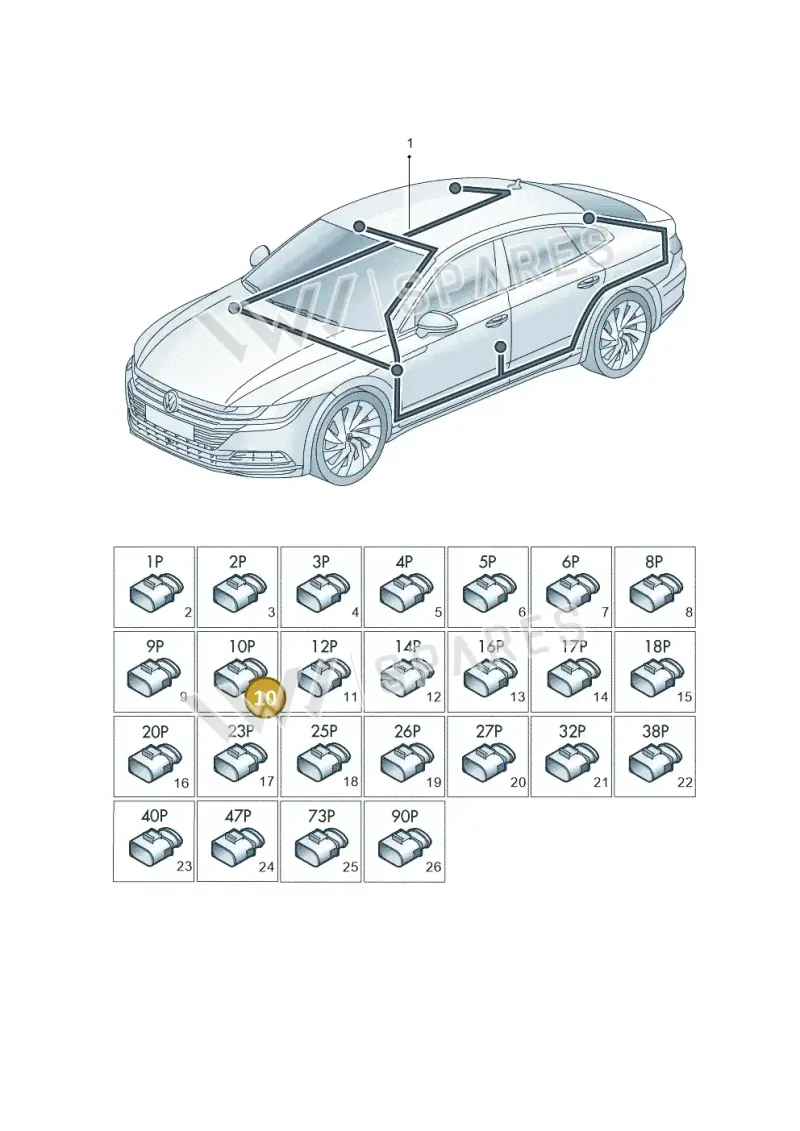 1K0971992A — Volkswagen Arteon (2017-2025) diagram 828971900, position 10