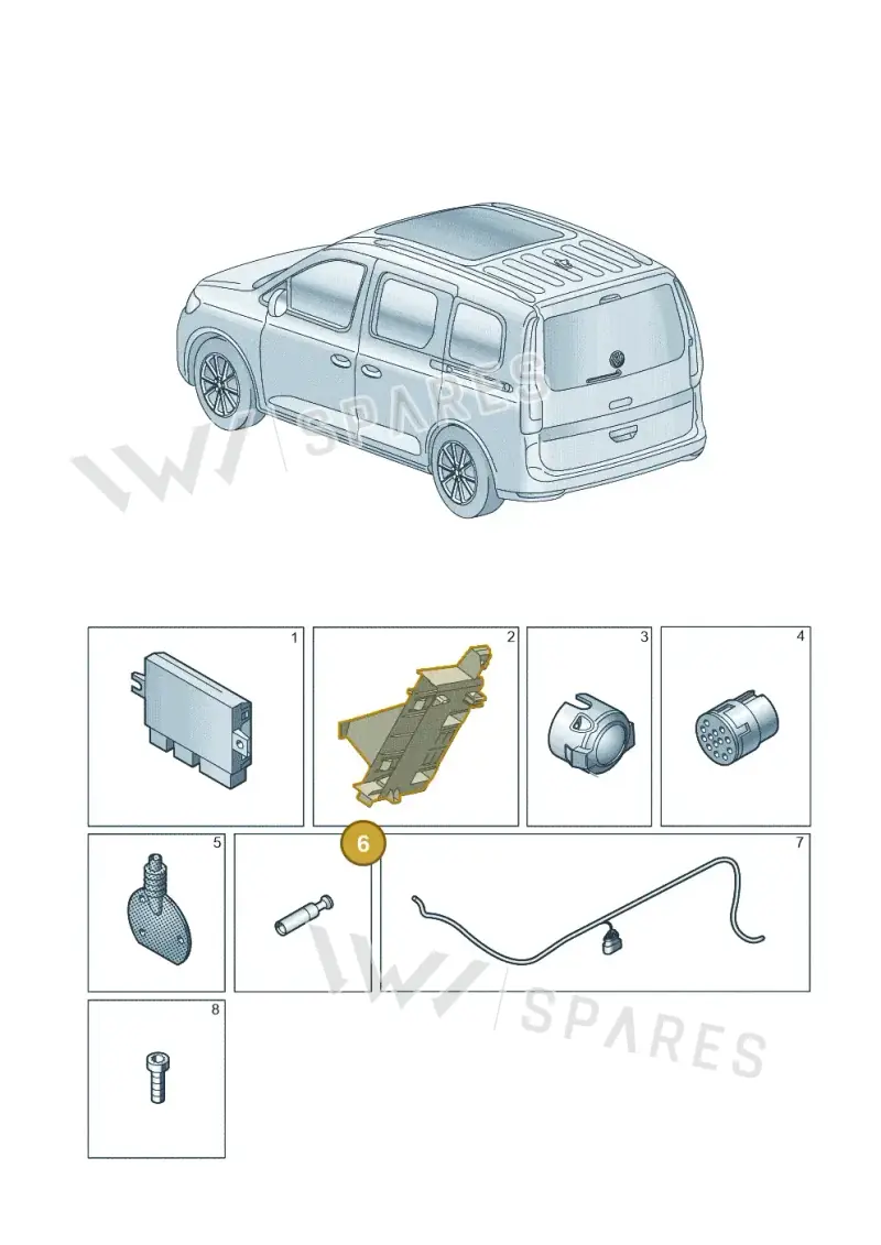 1K0972217D — Volkswagen Caddy Maxi Kombi (2020-2024) diagram 2ka945055, position 6