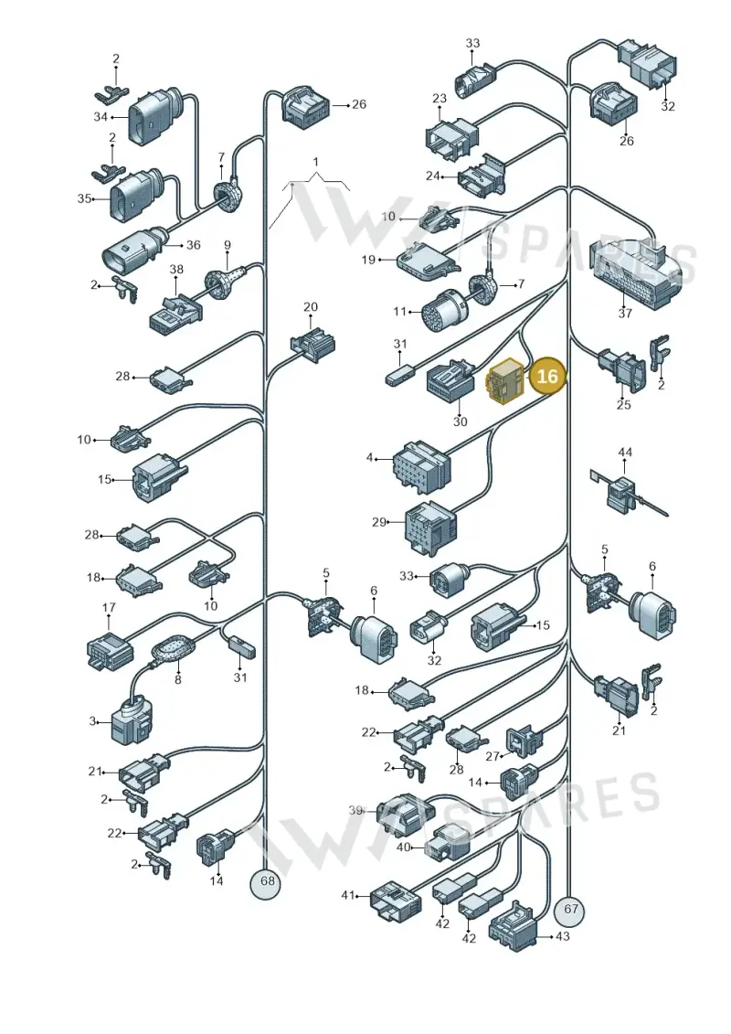 1K0972641 — Volkswagen Eos BlueMotion (2010-2015) diagram 712971840, position 16