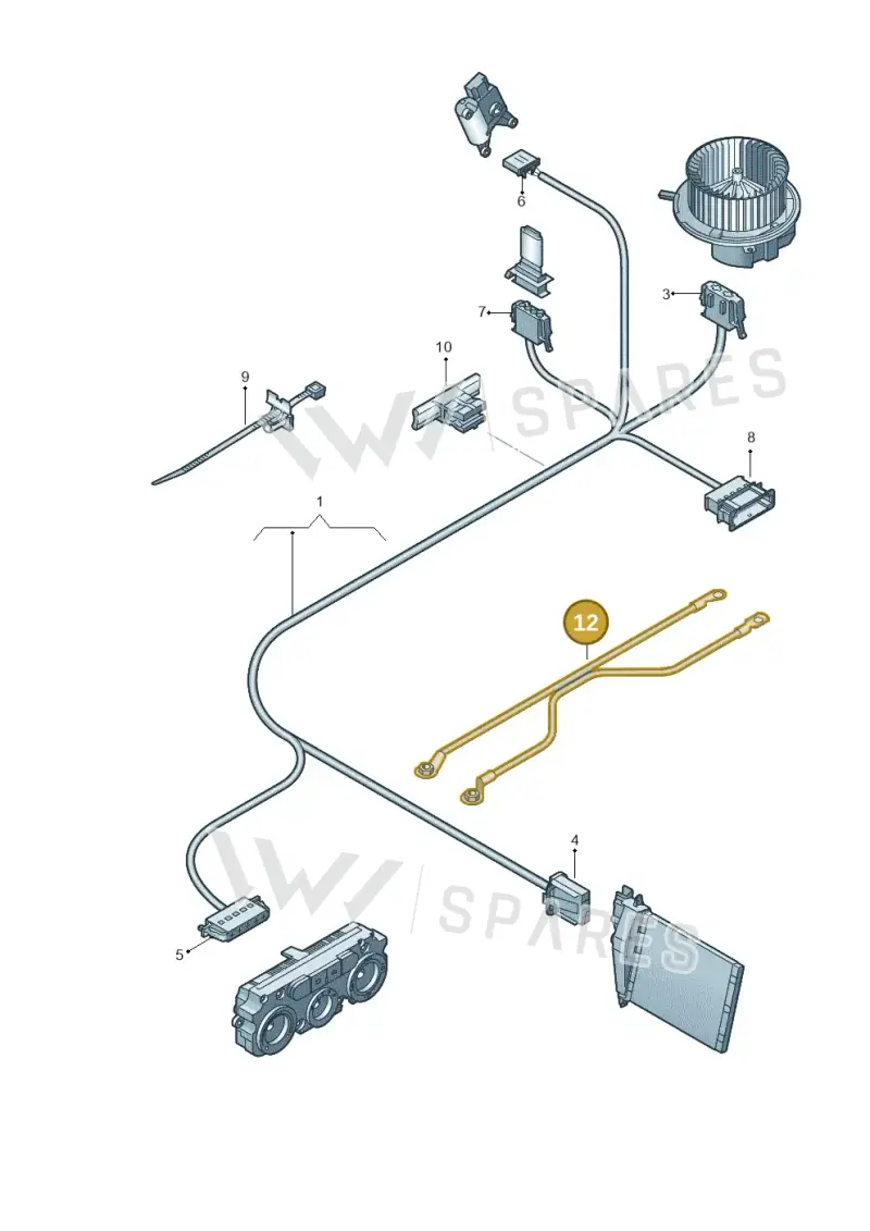 1K0972723A — Volkswagen Caddy (2015-2020) diagram 412972550, position 12