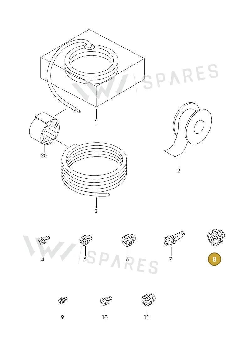 1K0972744A — Volkswagen 1J0 platform diagram 198979200, position 8