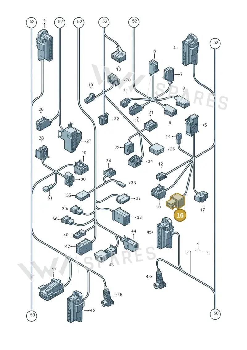 1K0972766A — Volkswagen Golf (2011-2013) diagram 649971820, position 16