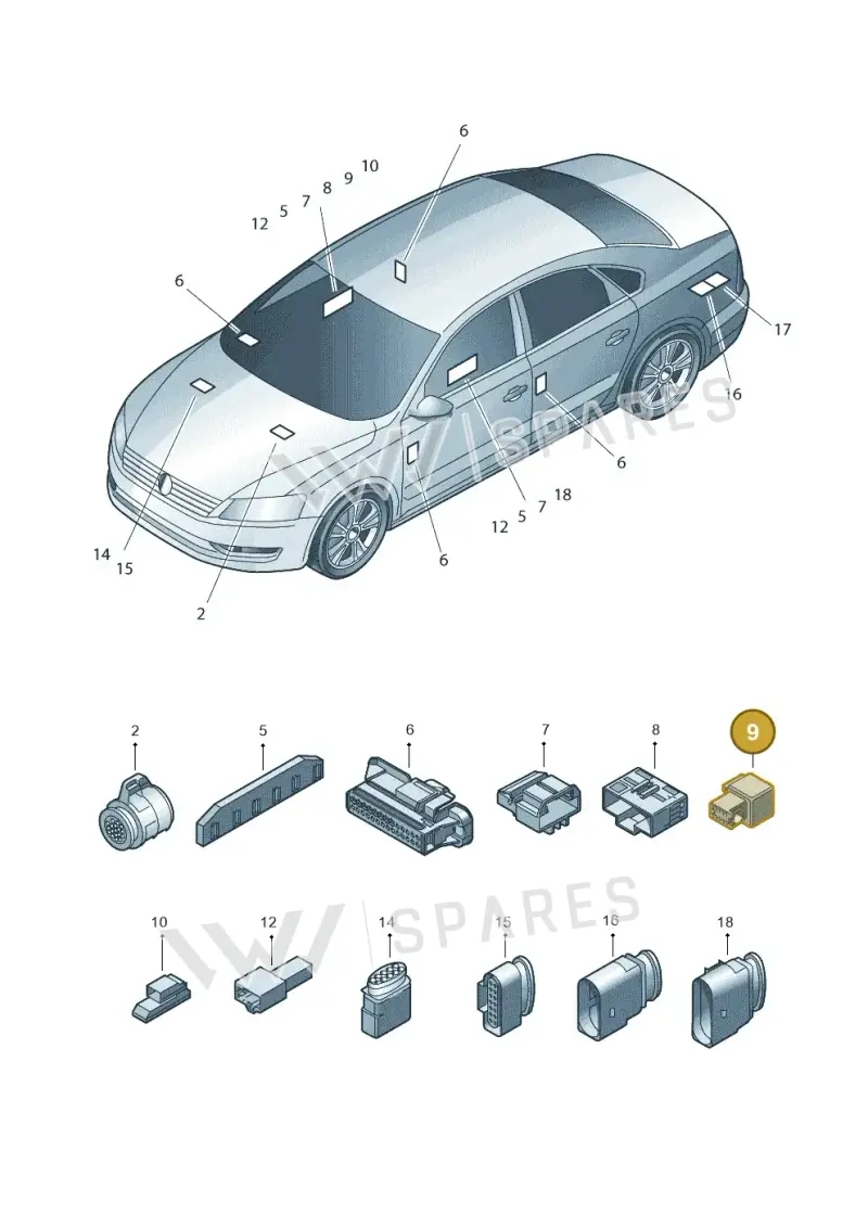 1K0972766A — Volkswagen New Passat (2011-2019) diagram 691971830, position 9