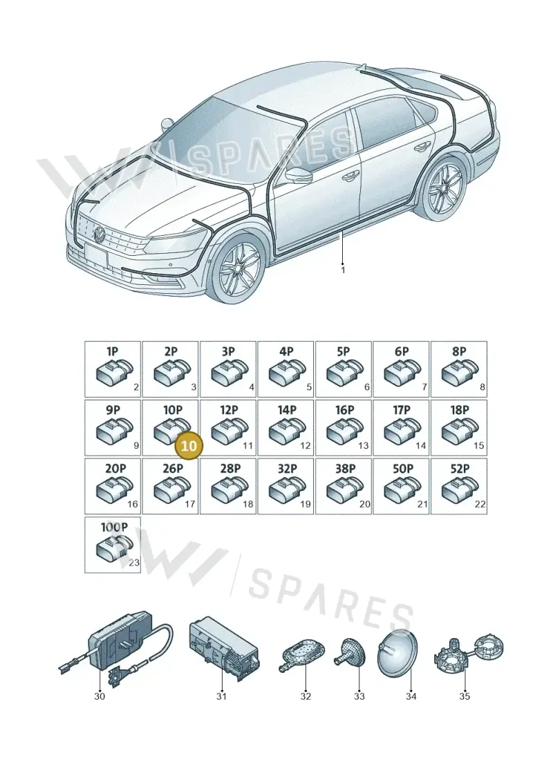 1K0972766A — Volkswagen New Passat (2015-2022) diagram 868971900, position 10