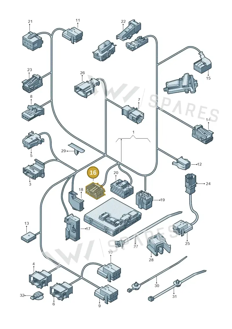 1K0972930 — Audi A7 Sportback (2014-2018) diagram 696972820, position 16