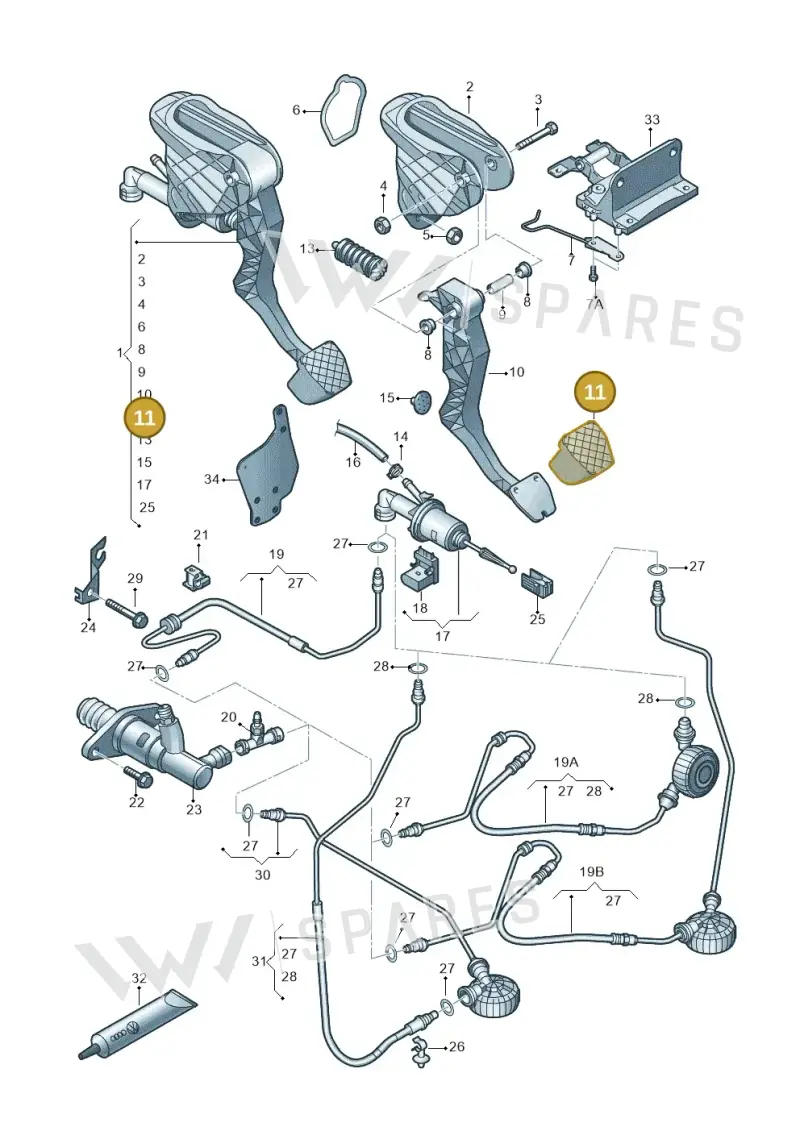 1K17211749B9 — Volkswagen Scirocco 2.0 (2014-2017) diagram 409721250, position 11
