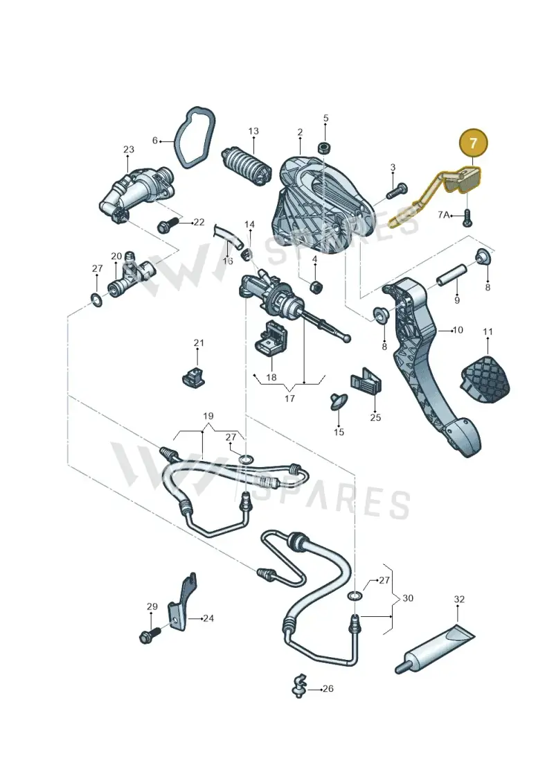 1K1721913L — Volkswagen Jetta 1.6 (2014-2018) diagram 854721025, position 7