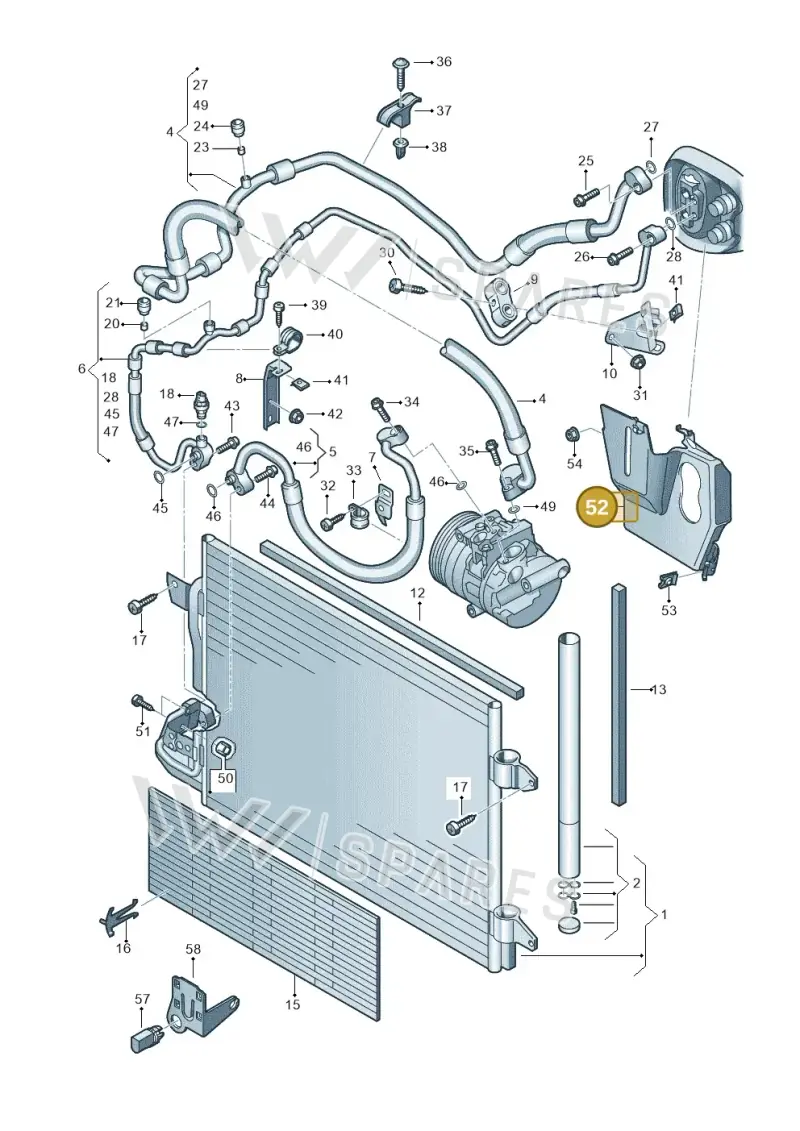 1K1820897 — Volkswagen Scirocco 2.0 (2014-2017) diagram 649260410, position 52