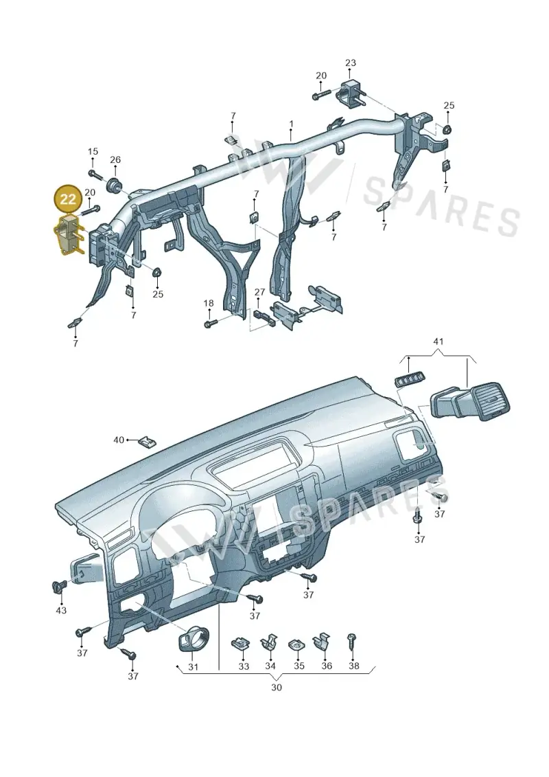 1K1857021D — Volkswagen Sharan BlueMotion (2015-2022) diagram 689857000, position 22