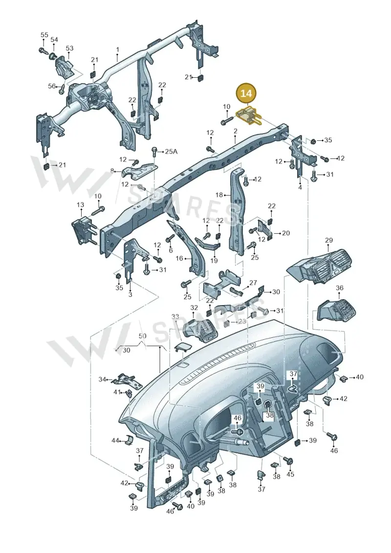 1K1857022D — Volkswagen Golf Cabriolet (2011-2016) diagram 649857000, position 14
